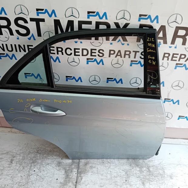 MERCEDES E-CLASS W212 SLN DRIVER REAR DOOR OSR SILVER 2014 ON COMPLETE FMD476