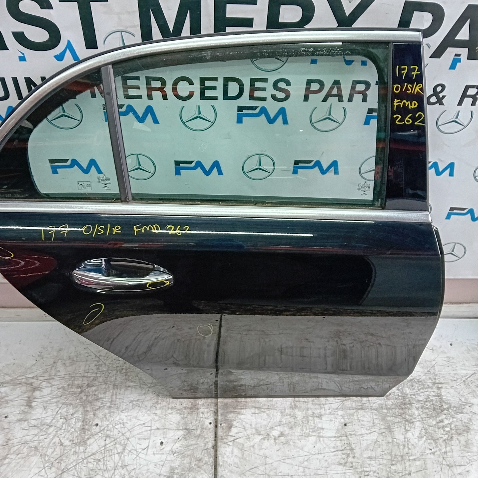 MERCEDES A-CLASS W177 SLN DRIVER REAR DOOR OSR BLACK 2018 ON COMPLETE FMD262