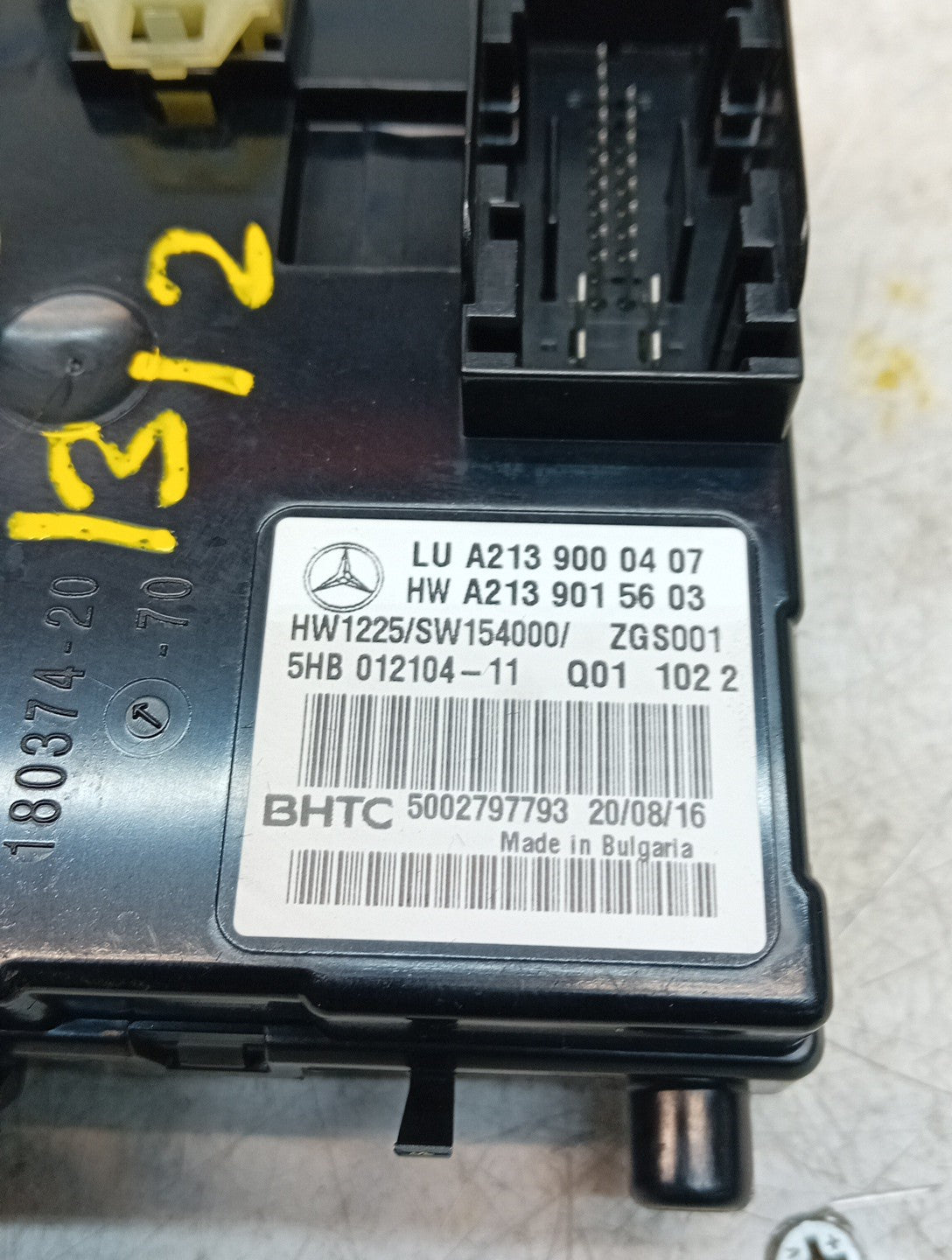 MERCEDES E-CLASS 2016 W213 AIR CONDITIONING CONTROL MODULE A2139000407 FM001312