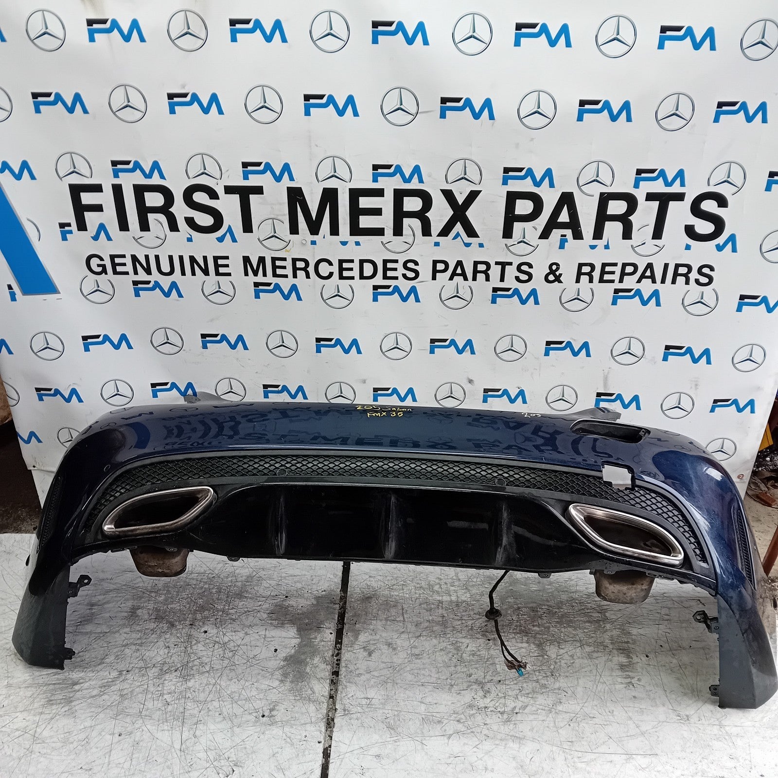 MERCEDES C-CLASS W205 SLN REAR BUMPER 2014 ON BLUE COMPLETE A2058555738 FMX36