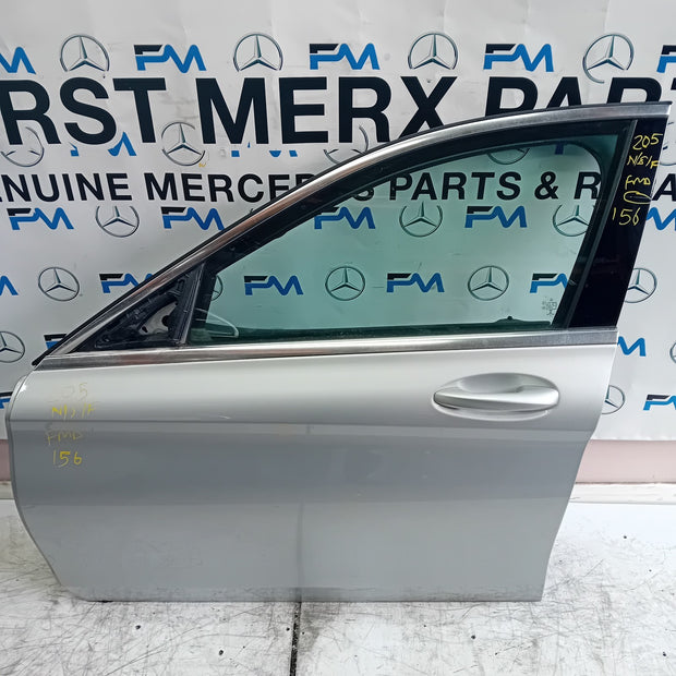 MERCEDES BENZ C-CLASS PASSENGER FRONT DOOR N/S/F SILVER 2014 ON COMPLETE FMD156