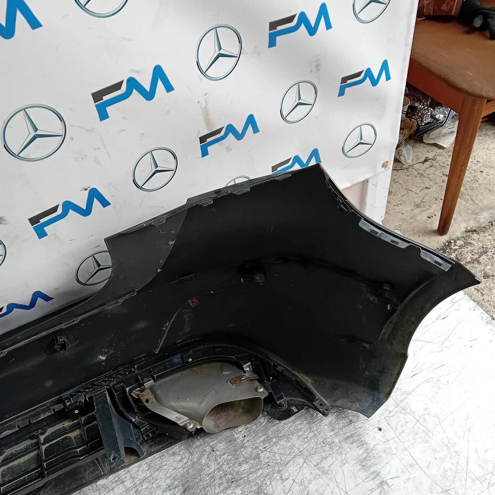 MERCEDES BENZ  A-CLASS W176 REAR BUMPER A1768854225 2016 BLACK COMPLETE FMX19