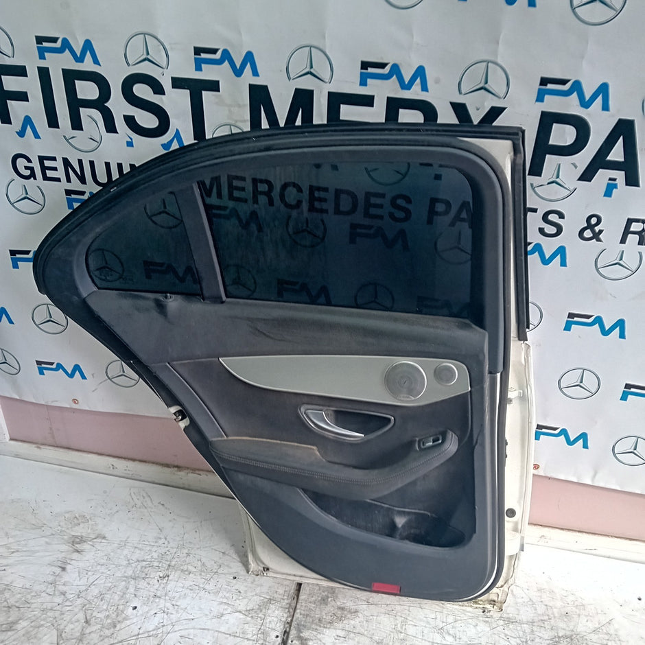 MERCEDES BENZ C-CLASS W205 PASSENGER SIDE REAR DOOR N/S/R WHITE  COMPLETE FMD149