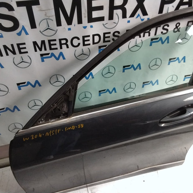 MERCEDES C-CLASS W204 PASSENGER SIDE FRONT DOOR N/S/F COMPLETE GREY FMD58