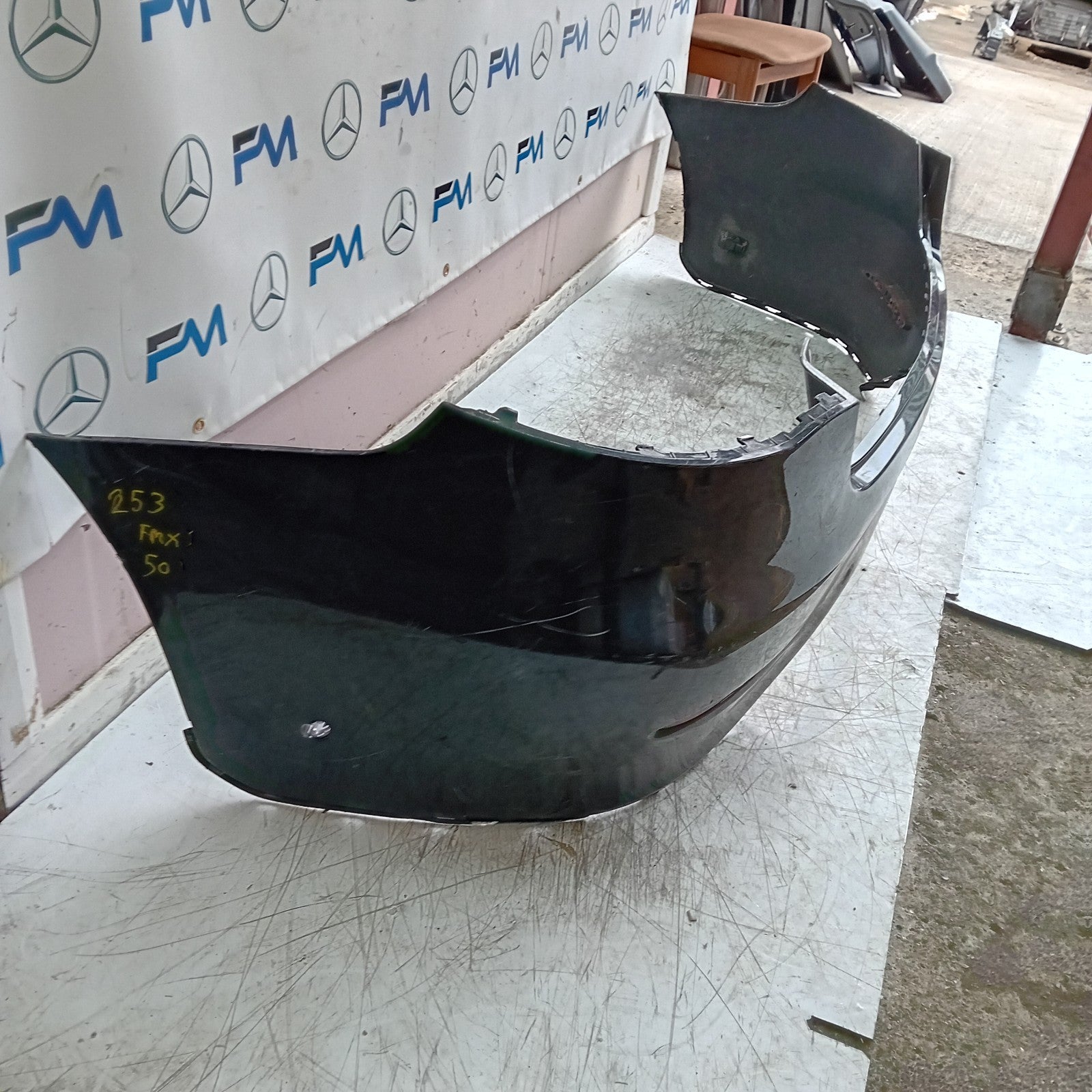 MERCEDES BENZ GLC W253 REAR BUMPER 2015 BLACK A2539852525 FMX50
