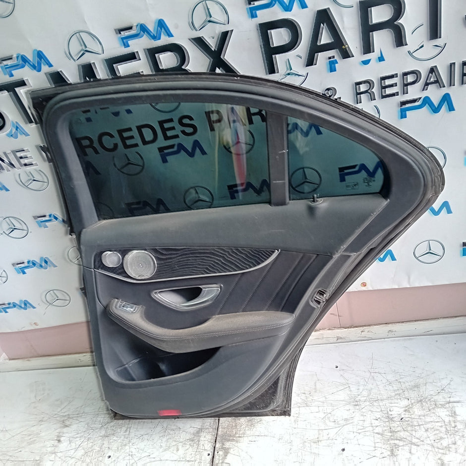 MERCEDES C-CLASS W205 SALOON DRIVER REAR DOOR OSR BLACK 2014 ON COMPLETE FMD194
