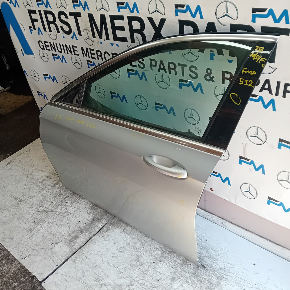 MERCEDES E-CLASS W213 PASSENGER FRONT DOOR NSF 2016 ON SILVER COMPLETE  FMD512