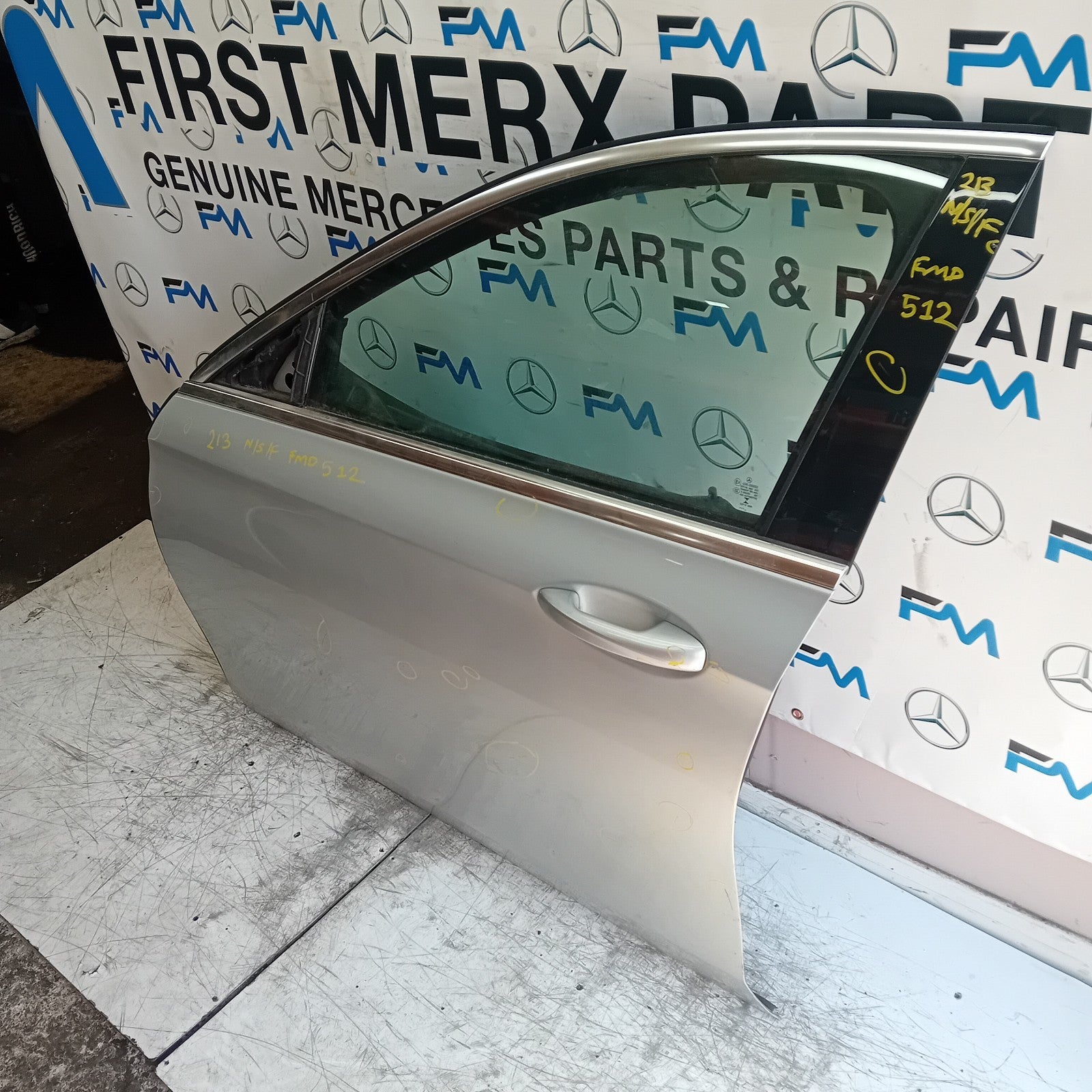 MERCEDES E-CLASS W213 PASSENGER FRONT DOOR NSF 2016 ON SILVER COMPLETE  FMD512