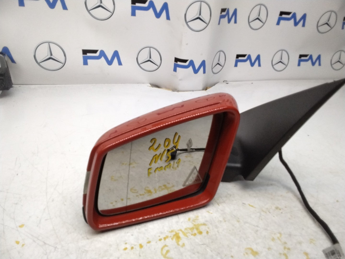 MERCEDES C-CLASS  W204 PASSENGER SIDE WING MIRROR A2048106593 RED FMM19