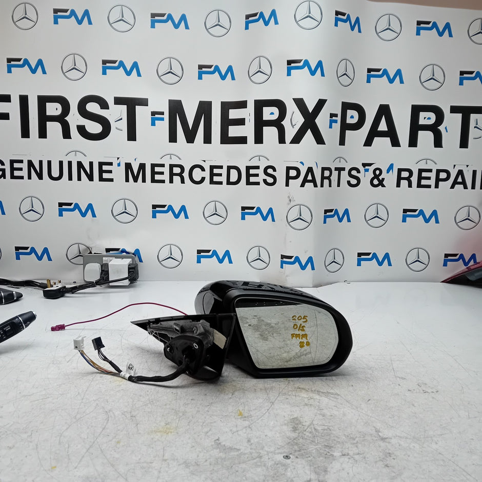 MERCEDES BENZ  C-CLASS W205 DRIVER WING MIRROR OS BLACK PL A2058104402 FMM80