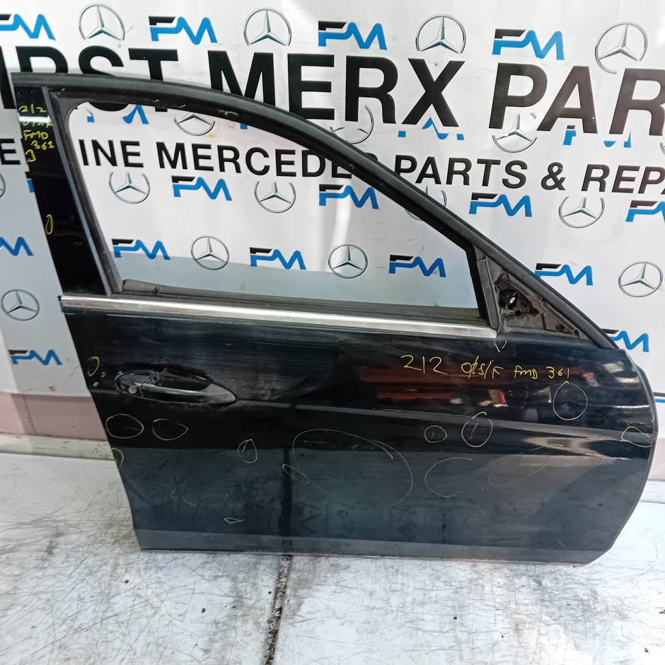 MERCEDES E-CLASS W212 SLN DRIVER FRONT DOOR OSF 2009-16 BLACK COMPLETE FMD361