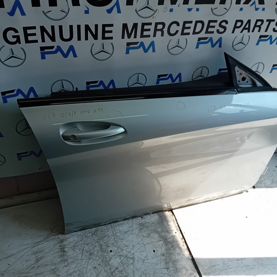 MERCEDES BENZ CLA W117 DRIVER FRONT DOOR OSF SILVER 2013-19 COMPLETE FMD299