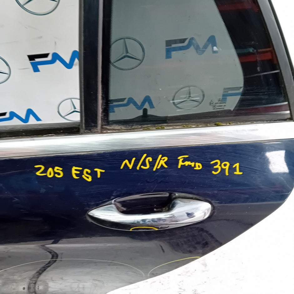 MEECEDS C-CLASS S205 EST PASSENGER REAR DOOR NSR BLUE 2014 ON COMPLETE FMD391
