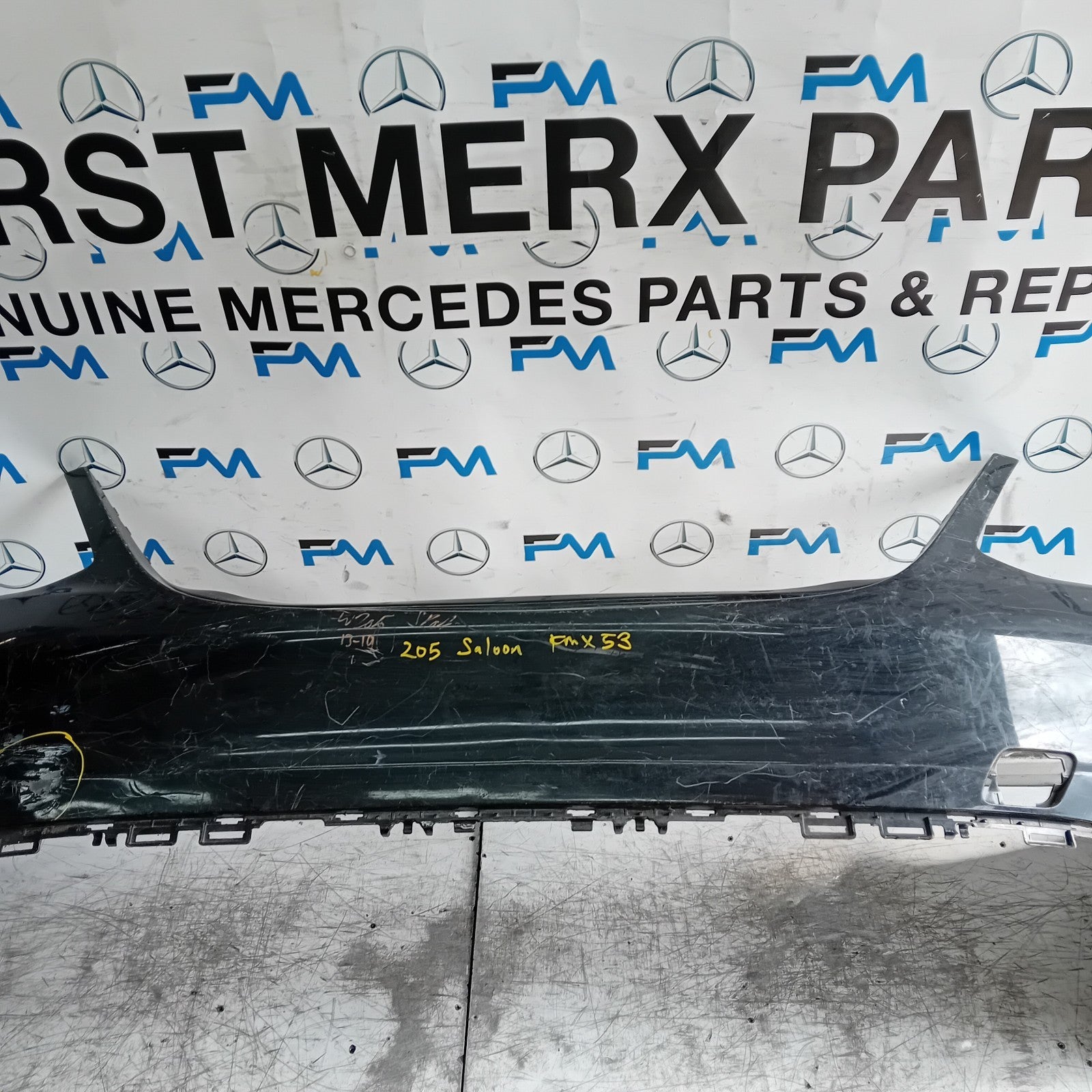 MERCEDES BENZ C-CLASS W205 SLN REAR BUMPER 2015 BLACK A2058850138 FMX53