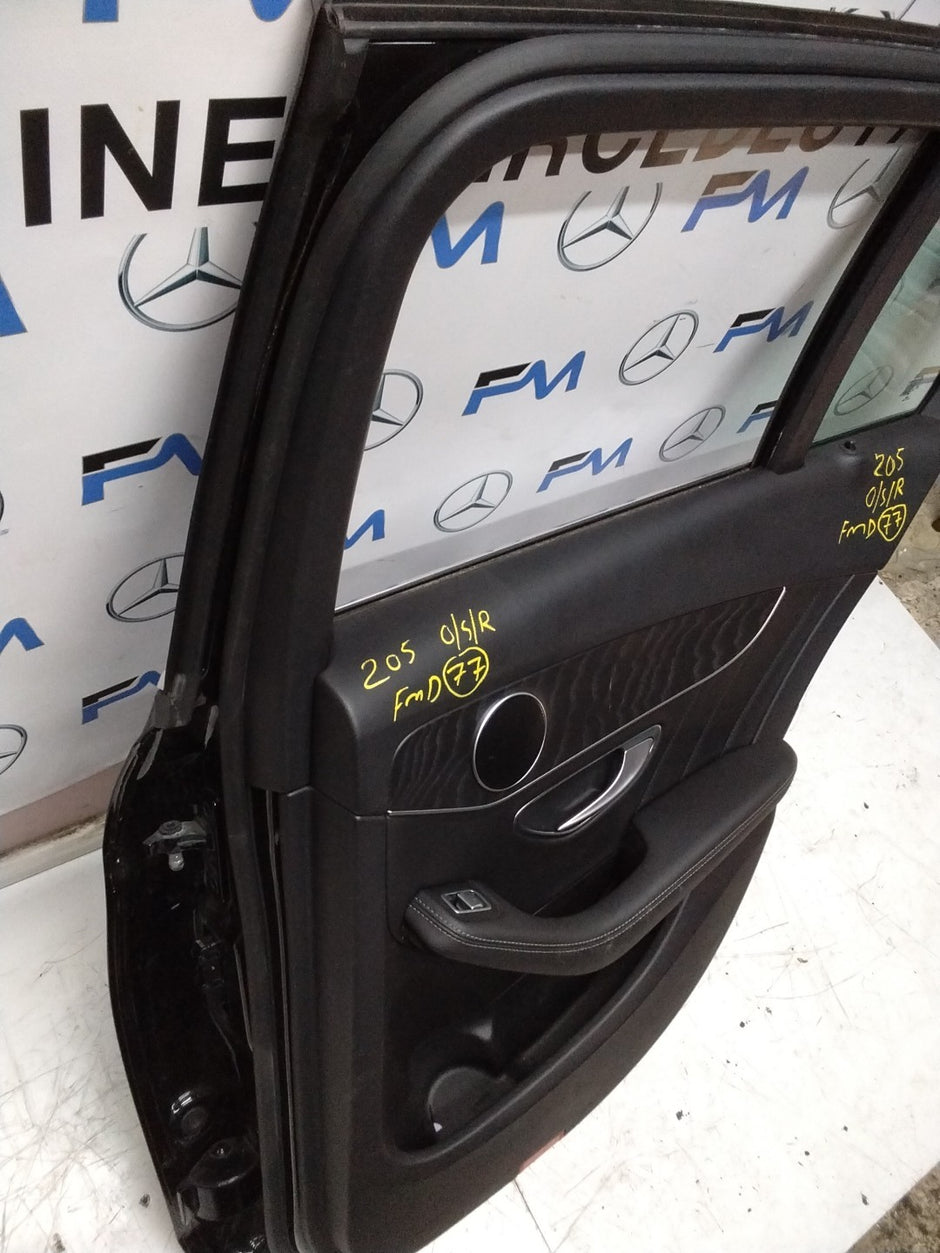 MERCEDES BENZ C-CLASS W205 DRIVER SIDE REAR DOOR O/S/R COMPLETE BLACK FMD77