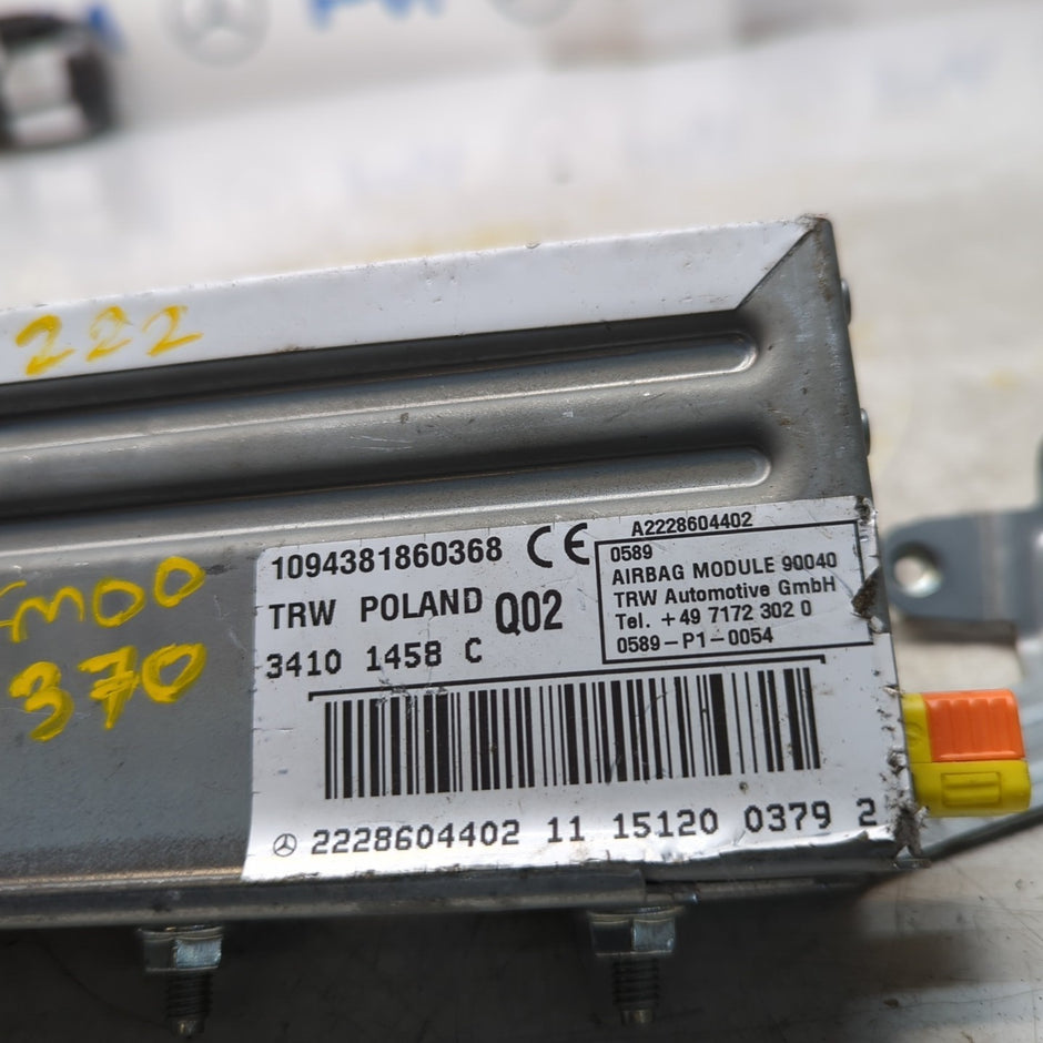MERCEDES  S-CLASS W222 DRIVER REAR SIDE  AIRBAG MODULE A2228604402 FM001370
