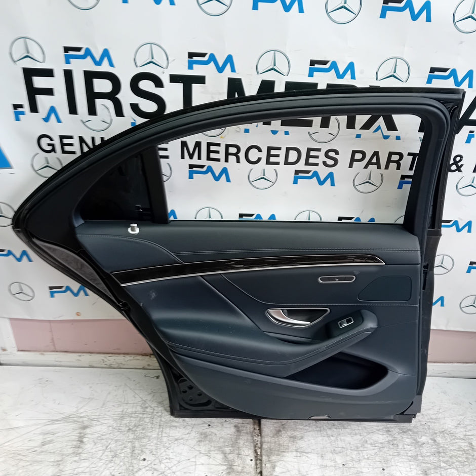 MERCEDES S-CLASS W222 SLN PASSENGER REAR DOOR NSR BLACK 2014 ON COMPLETE FMD295