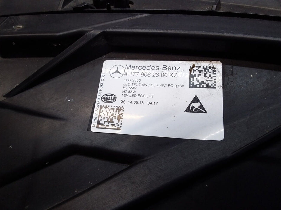 2018 Onwards MERCEDES A CLASS W177 HEADLIGHT LED PASSENGER N/S A1779062300 FMH86