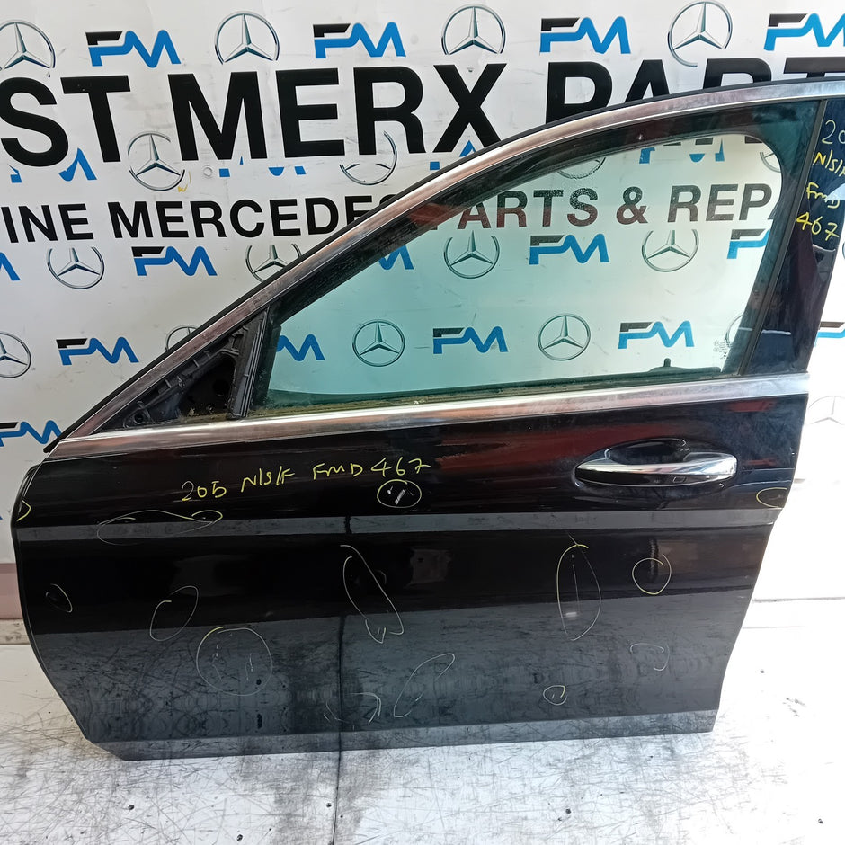 MERCEDES C-CLASS W205 PASSENGER FRONT DOOR NSF BLACK 2014 ON COMPLETE FMD467