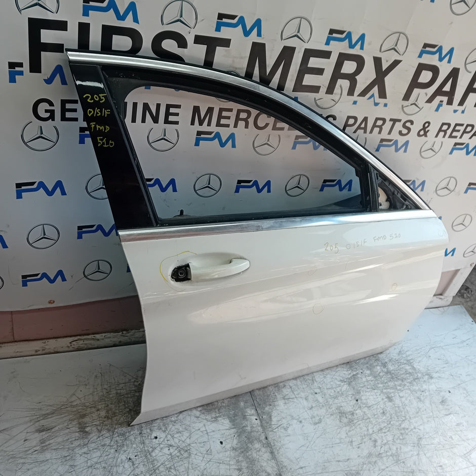MERCEDES C-CLASS W205 DRIVER FRONT DOOR OSF 2014 WHITE COMPLETE  FMD510
