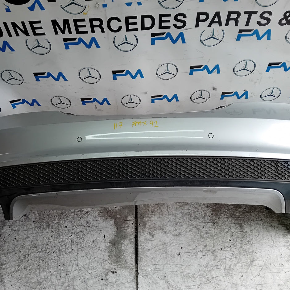 MERCEDES BENZ CLA W117 REAR BUMPER SILVER 2013-19 A1178851065 FMX91