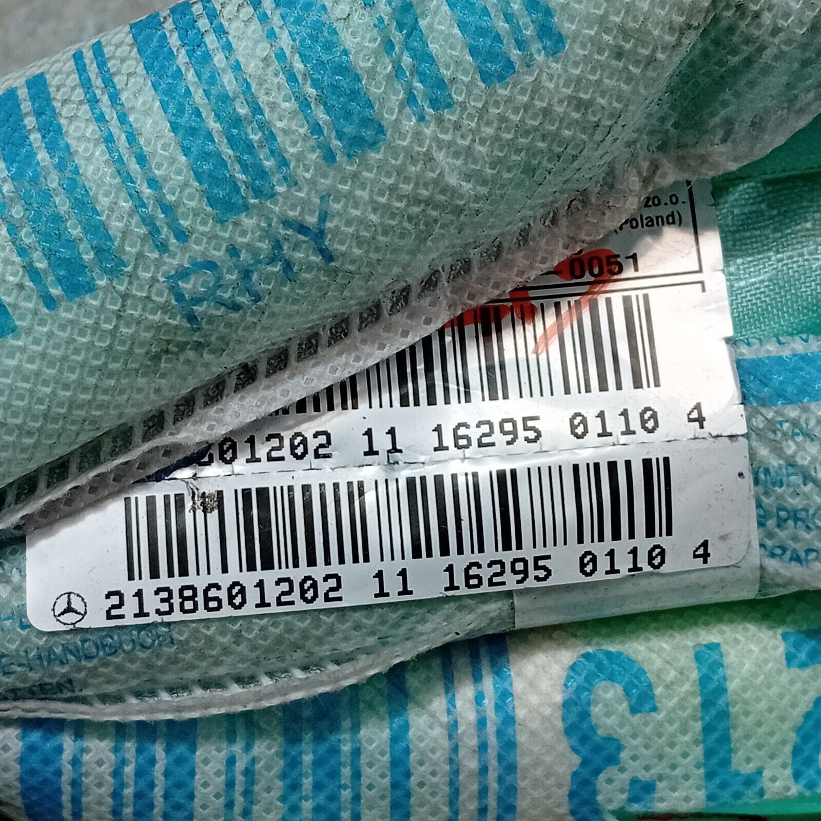 MERCEDES E220 CURTAIN AIR BAG 2138601202 RIGHT W213  ESTATE 2020 FM213