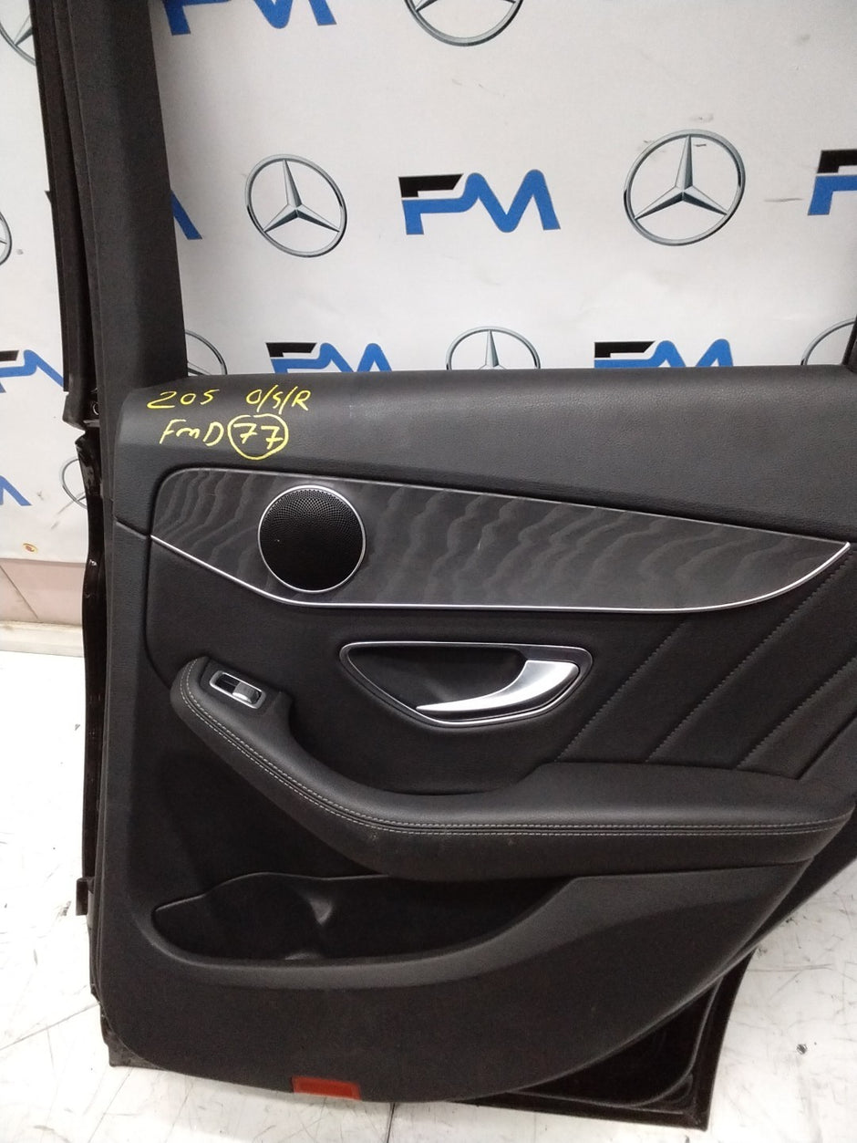 MERCEDES BENZ C-CLASS W205 DRIVER SIDE REAR DOOR O/S/R COMPLETE BLACK FMD77