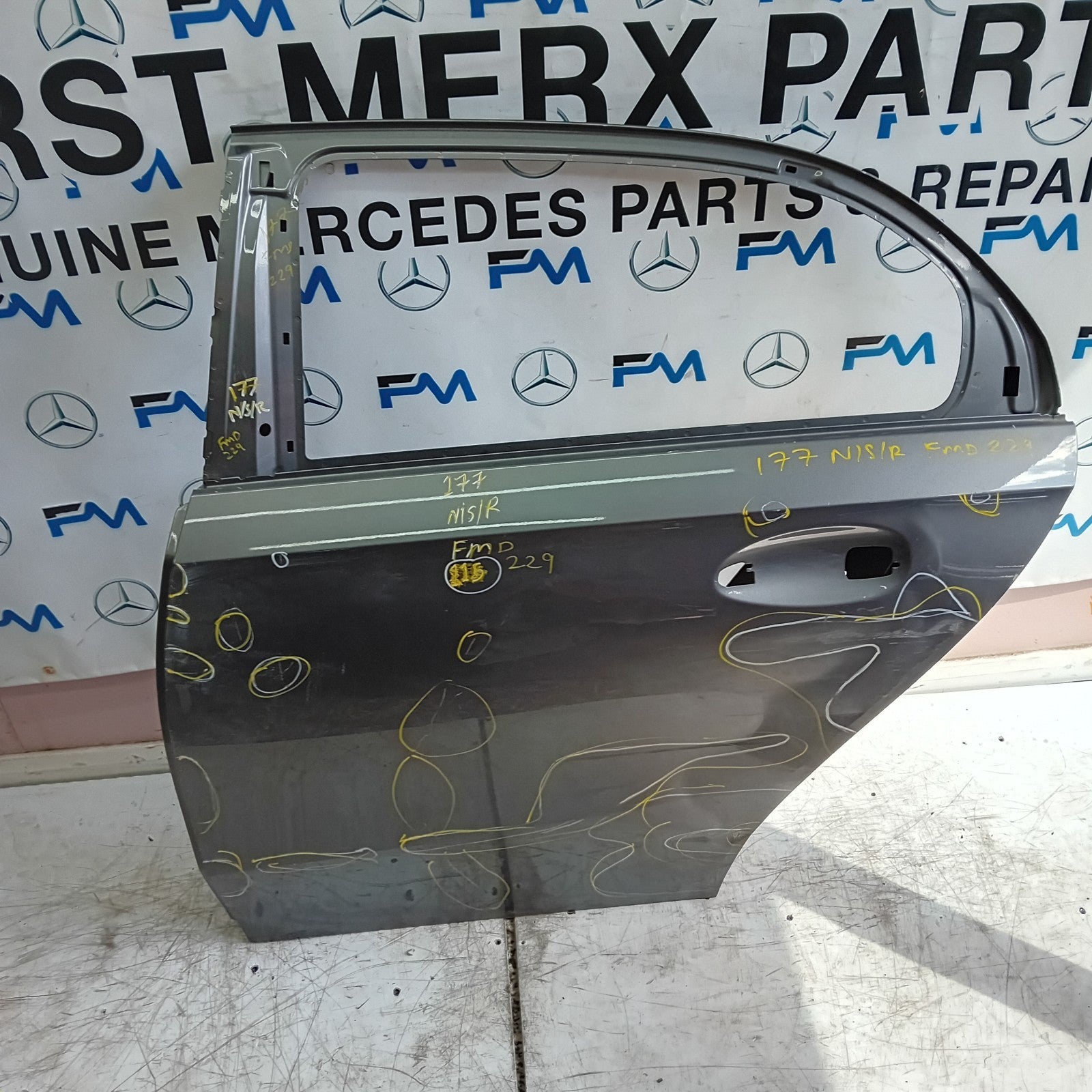 MERCEDES A-CLASS W177 PASSENGER REAR DOOR NSR GREY 2018 ON FMD229