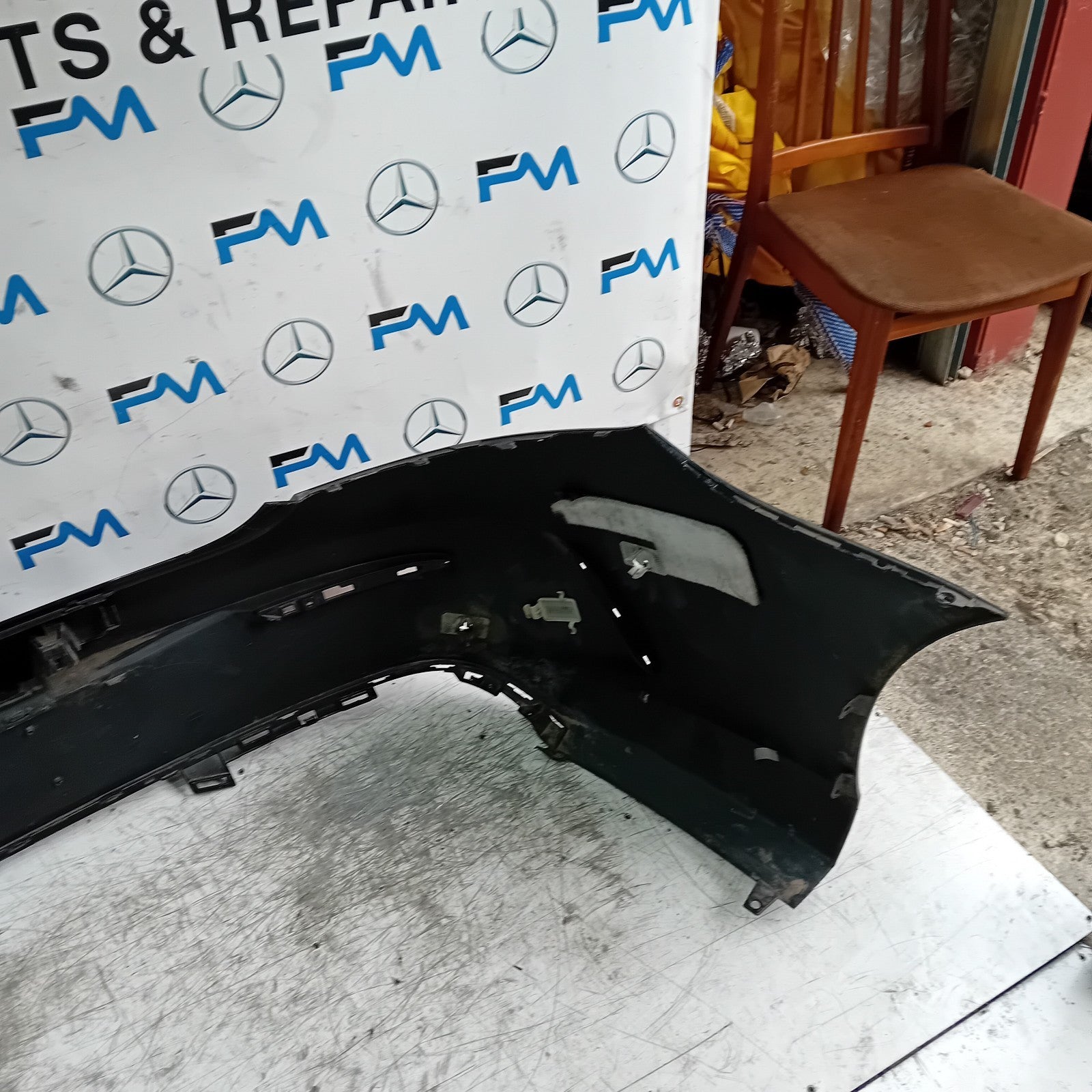 MERCEDES BENZ C-CLASS W205 COUPE REAR BUMPER 2015 BLACK COMPLETE FMX63