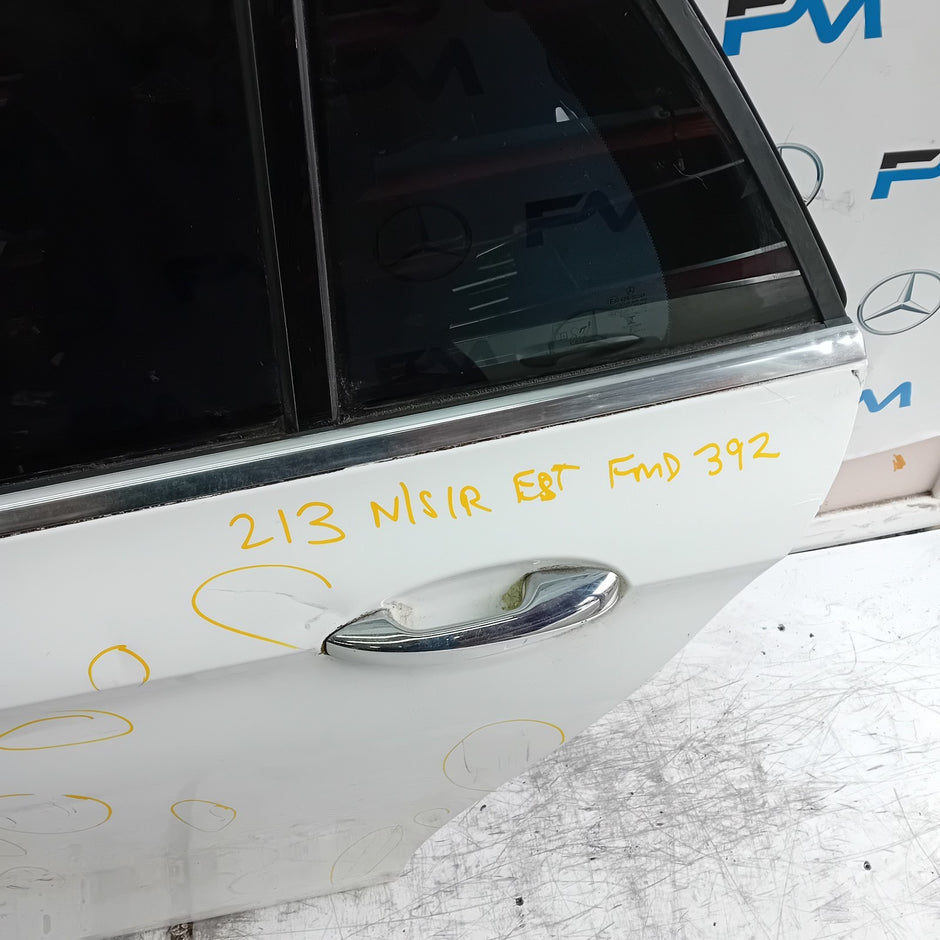 MEECEDS E-CLASS S213 EST PASSENGER REAR DOOR NSR WHITE 2016 ON COMPLETE FMD392