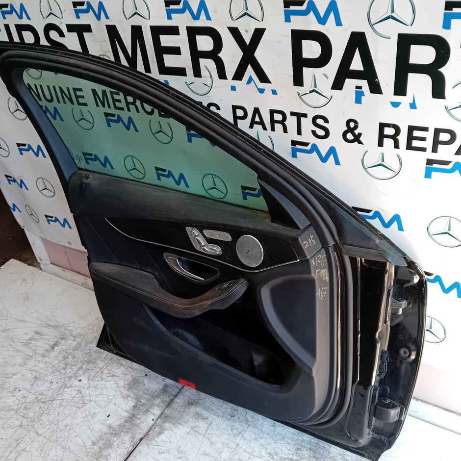 MERCEDES C-CLASS W205 PASSENGER FRONT DOOR NSF BLACK 2014 ON COMPLETE FMD467