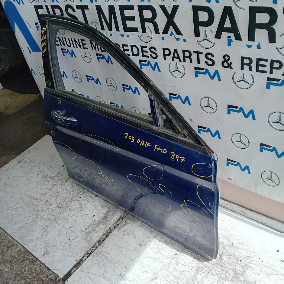 MEECEDS C-CLASS W205 DRIVER FRONT DOOR OSF BLUE 2014 ON COMPLETE FMD397