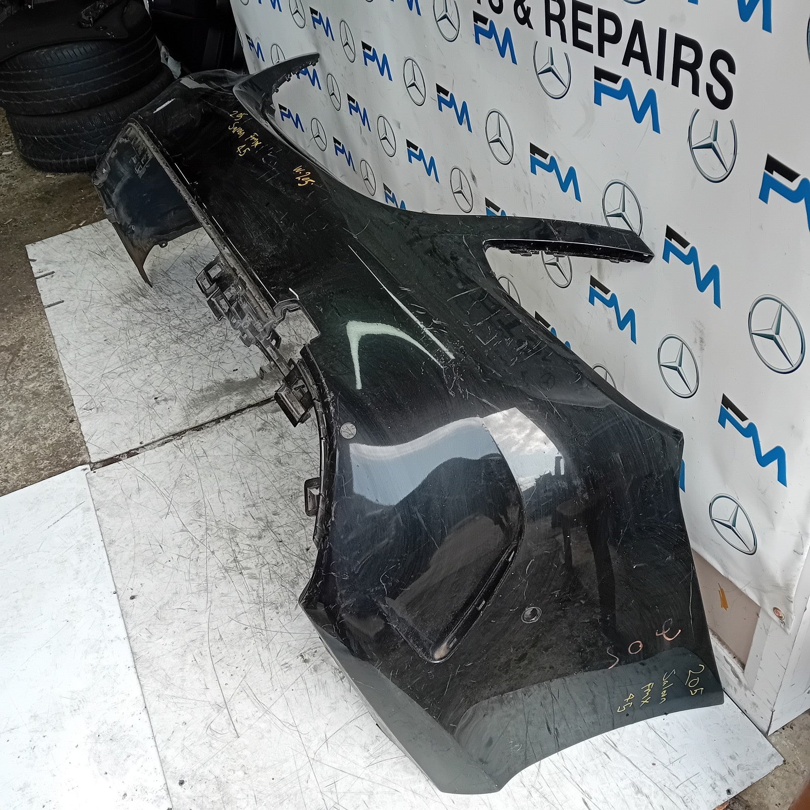 MERCEDES C-CLASS W205 SLN REAR BUMPER 2014 BLACK A2058555738 FMX45