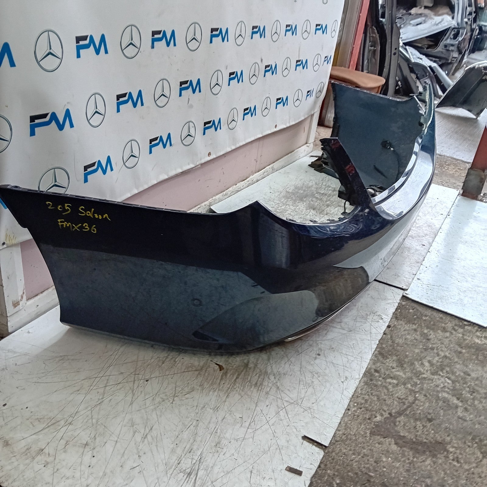 MERCEDES C-CLASS W205 SLN REAR BUMPER 2014 ON BLUE COMPLETE A2058555738 FMX36