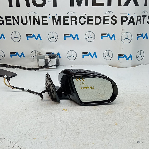 MERCEDES S-CLASS W222 DRIVER WING MIRROR OS BLACK A2228101616 2014 PL FMM56