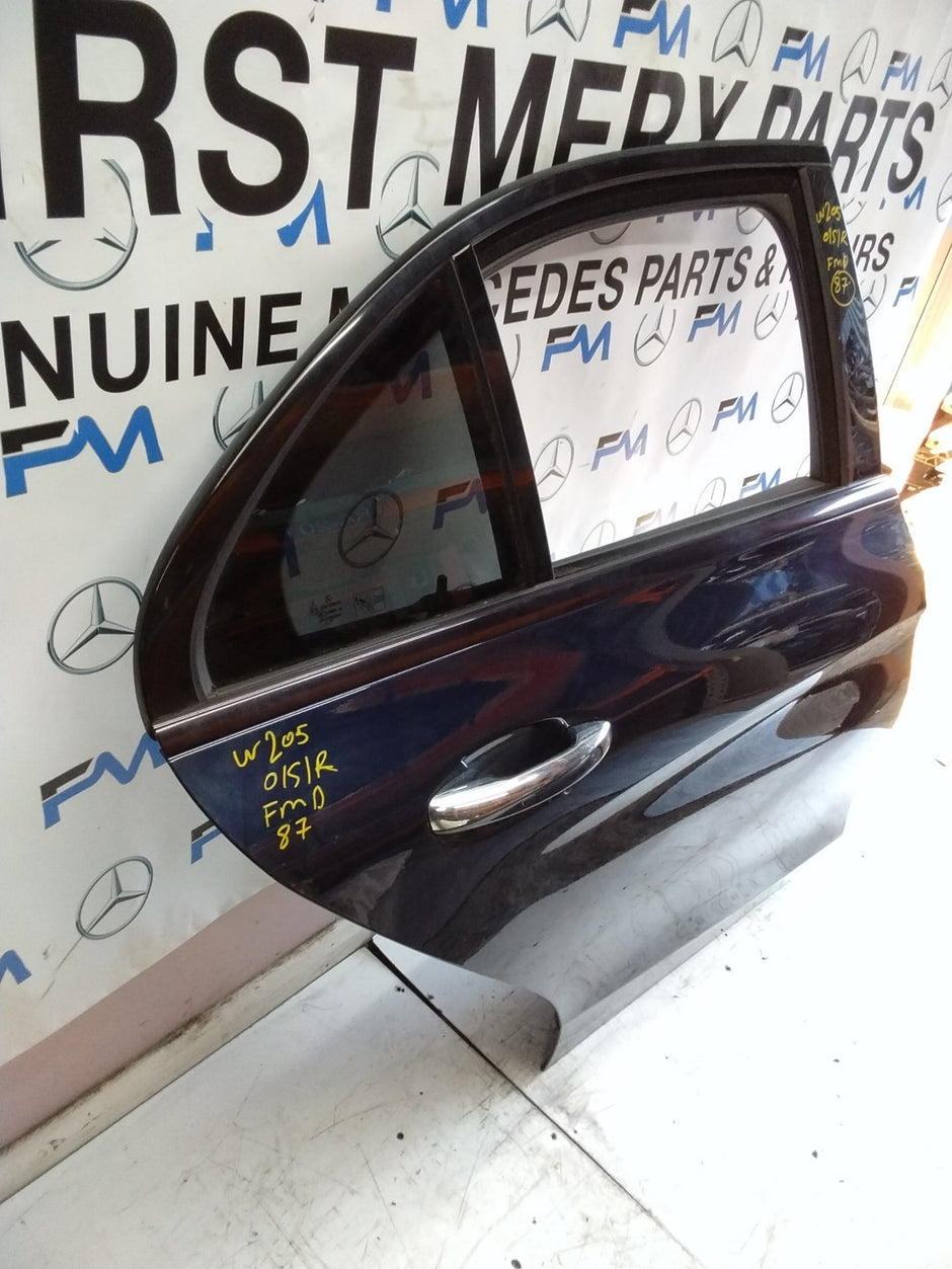 MERCEDES BENZ C-CLASS W205 DRIVER SIDE REAR DOOR O/S/R COMPLETE BLUE FMD87