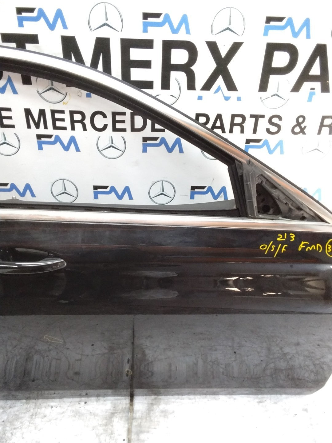 MERCEDES E-CLASS W213 DRIVER  FRONT DOOR OSF BLACK 2017-2023 COMPLETE FMD314