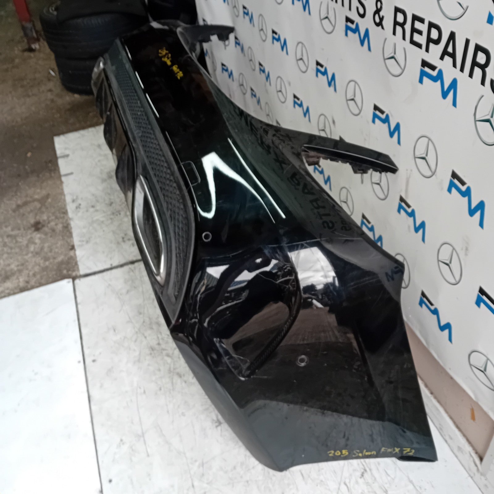 MERCEDES BENZ C-CLASS W205 SALOON REAR AMG BUMPER BLACK 2014 A2058555738 FMX72