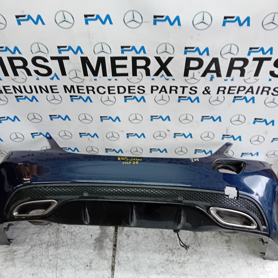MERCEDES C-CLASS W205 SLN REAR BUMPER 2014 ON BLUE COMPLETE A2058555738 FMX36