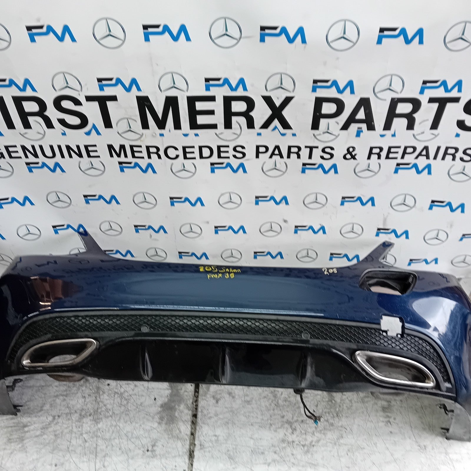 MERCEDES C-CLASS W205 SLN REAR BUMPER 2014 ON BLUE COMPLETE A2058555738 FMX36