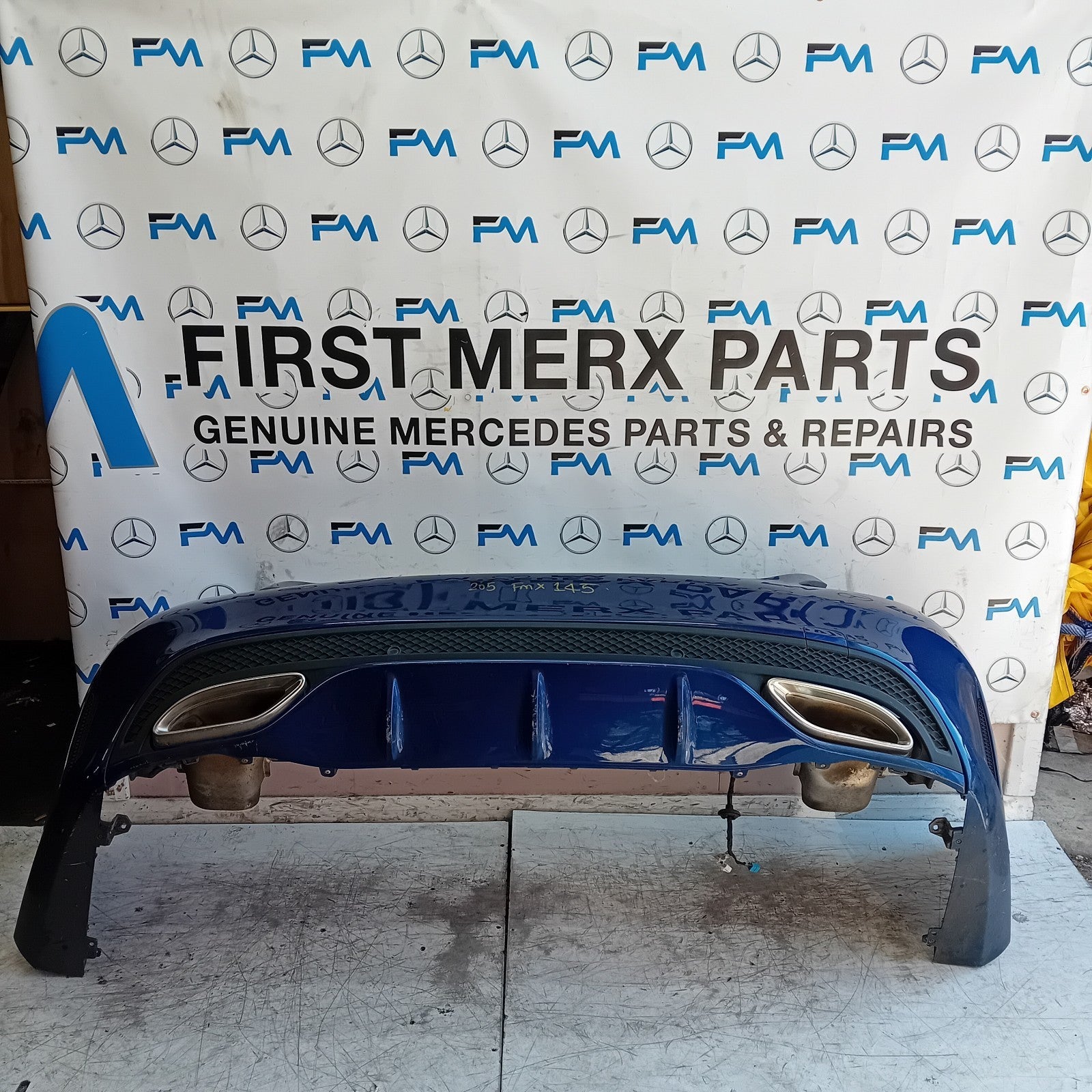MERCEDES BENZ C-CLASS W205 REAR BUMPER BLUE 2014 A2058555738 FMX145