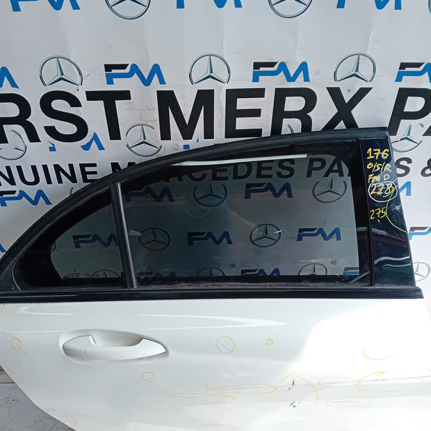 MERCEDES A-CLASS W176 SLN DRIVER REAR DOOR OSR 2012-18 WHITE COMPLETE FMD275