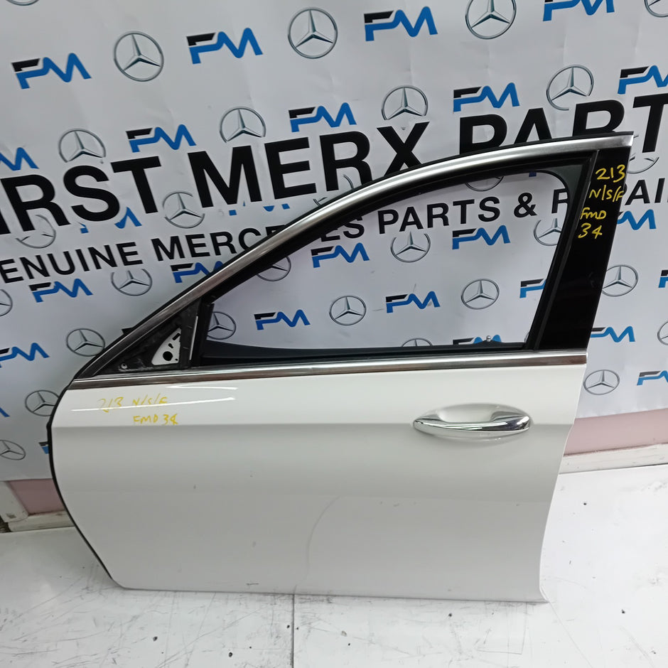 MERCEDES BENZ E-CLASS W213 PASSENGER SIDE FRONT DOOR N/S/F COMPLETE WHITE FMD34