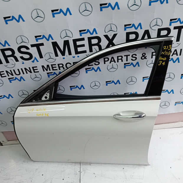 MERCEDES BENZ E-CLASS W213 PASSENGER SIDE FRONT DOOR N/S/F COMPLETE WHITE FMD34
