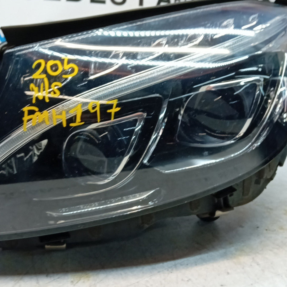 MERCEDES C-CLASS W205 HEADLIGHT PASSENGER NS LEFT A2059060605 INTELLIGENT FMH197