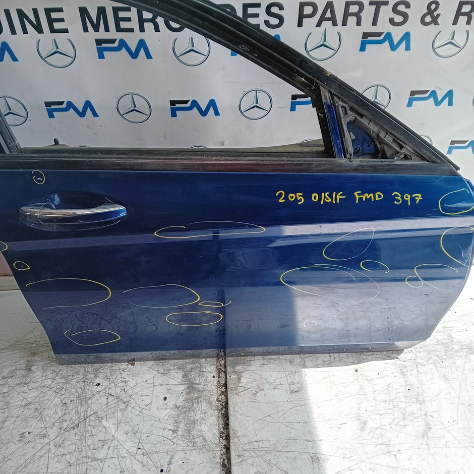 MEECEDS C-CLASS W205 DRIVER FRONT DOOR OSF BLUE 2014 ON COMPLETE FMD397
