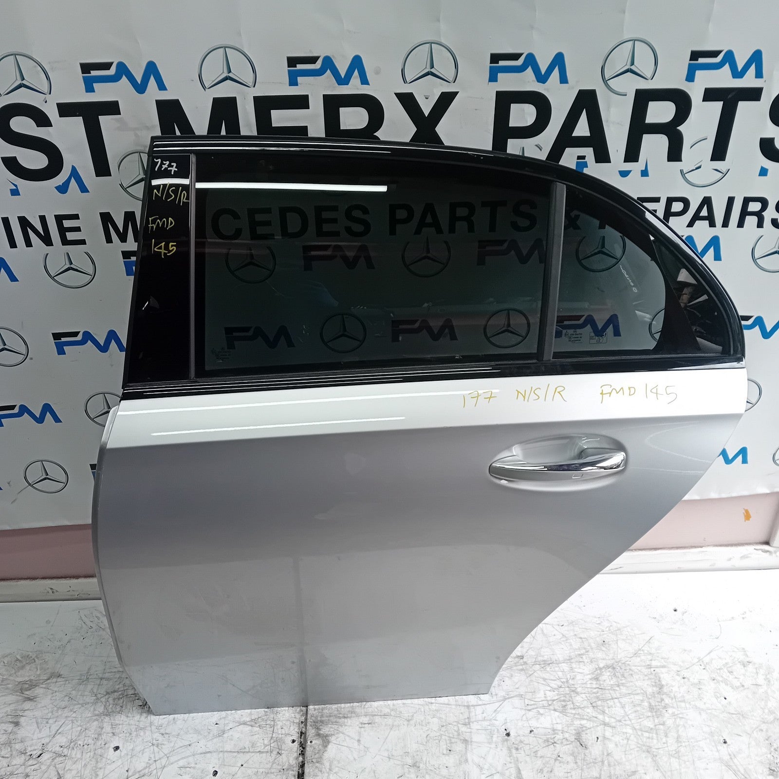 MERCEDES BENZ A-CLASS W177 PASSENGER SIDE REAR DOOR N/S/R SILVER  FMD145