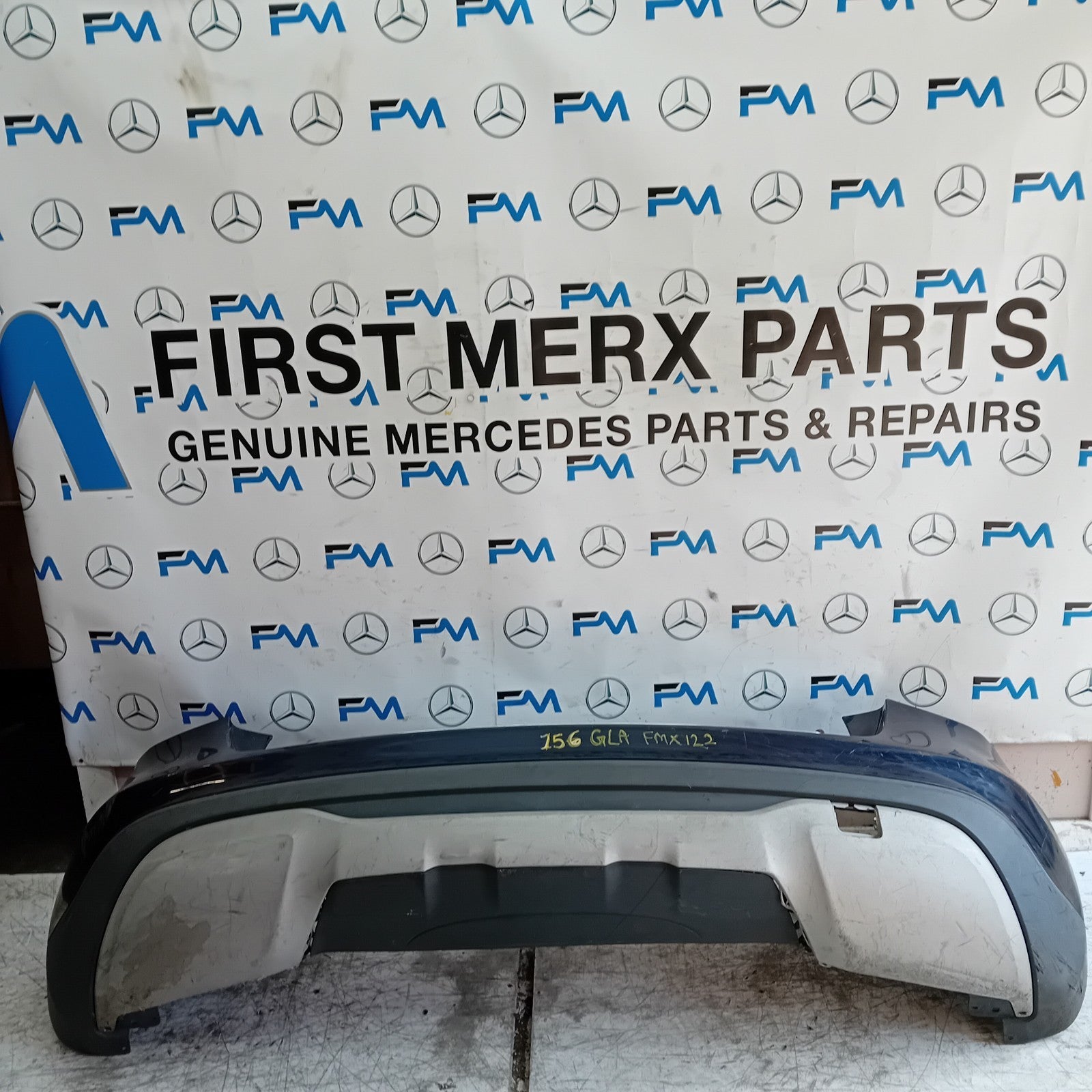 MERCEDES BENZ GLA W156 REAR BUMPER BLUE 2013-19 ON A1568802540 COMPLETE FMX122