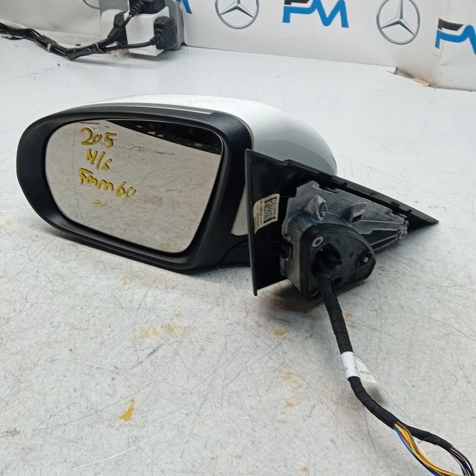 MERCEDES C-CLASS W205 PASSENGER WING MIRROR NS WHITE 2014 PL A2058101916 FMM60