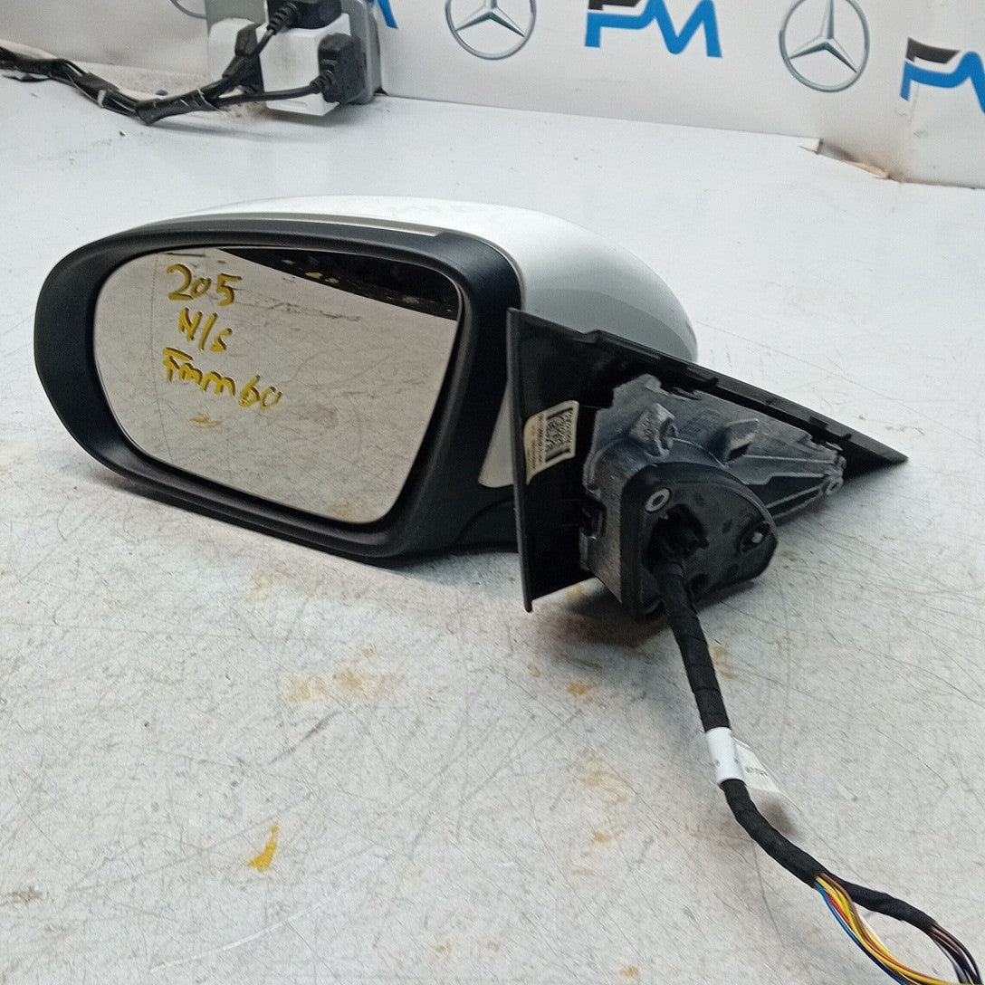 MERCEDES C-CLASS W205 PASSENGER WING MIRROR NS WHITE 2014 PL A2058101916 FMM60